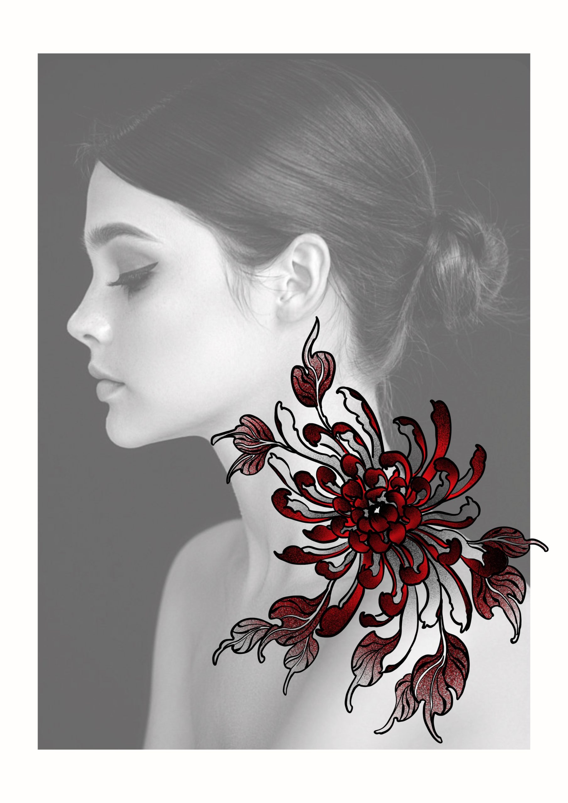 chrysanthème-rouge-noir